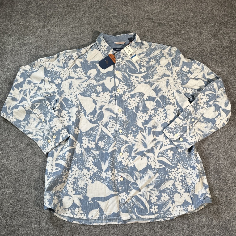 Tommy Bahama Floral Long Sleeve Button-Up Casual Button-Down XL New Brrr